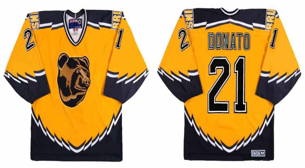 2019 Men Boston Bruins 21 Donato Yellow CCM NHL jerseys